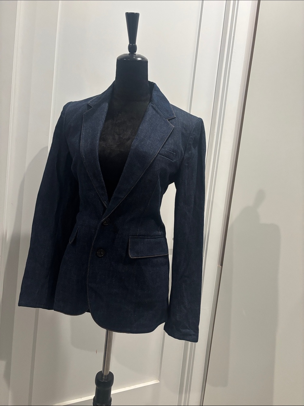 Ralph Lauren Purple Label Navy Denim Tailored Blazer
